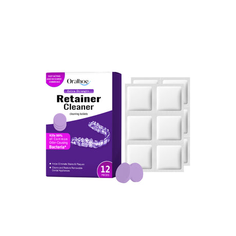 Purple Denture Retainer Cleaning Tablet Cleans Stains Tartar Deposits Dental Retainer Odor Cleaning Tablet - V.I.P Digital Presence