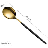 Stainless Steel Cutlery Set with Portuguese Gold Spray Painted Steak Knife, Fork, Spoon, and Tea Spoon 4-Piece Gift Pack - V.I.P Digital Presence