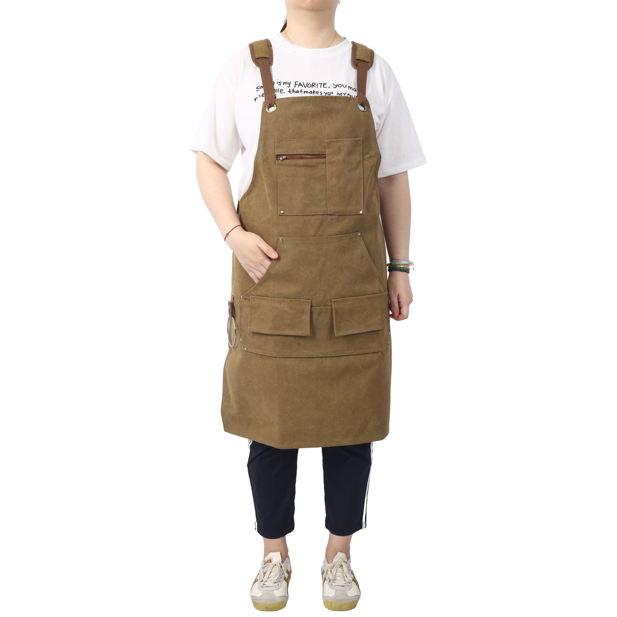 Long heavy-duty canvas tool apron, carpenter apron, carpenter 16 ounces, fully adjustable, no need for waxing - V.I.P Digital Presence