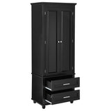 Tall Storage Cabinet with Two Drawers for Bathroom/Office, Black - V.I.P Digital Presence