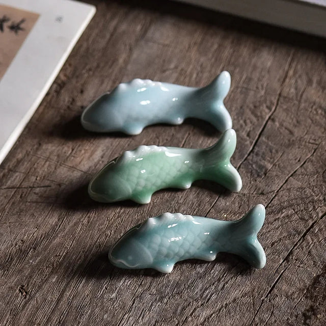 Celadon Koi Pen Holder Multi functional Small Pen Stand Creative Small Pen Stop Pen Mountain Student Desktop Exquisite Ornament - V.I.P Digital Presence