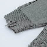 Trendy Lazy Crochet Hole Sweater Men's Round Neck Knitwear Loose Long Sleeve Casual Pullover - V.I.P Digital Presence