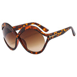 oversized round sunglasses for women leopard brown big frame sun glasses - V.I.P Digital Presence
