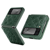 Suitable for Galaxy Samsung Z Flip3 Phone Case Violent Bear Hinge Flip3 Protective Cover Plain Leather Folding Screen