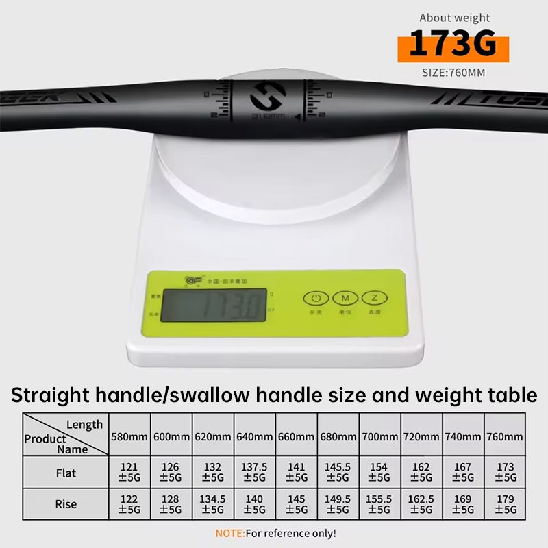 TOSEEK Carbon Fiber MTB Handlebar, 31.8mm, One-piece, Swallow-shaped - Ideal for Mountain Bikes - V.I.P Digital Presence