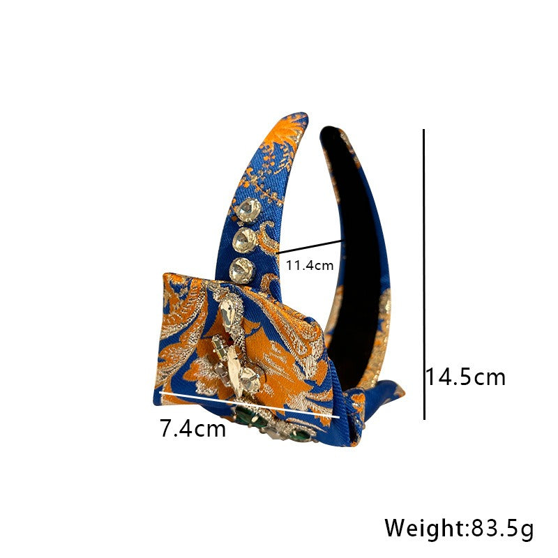 Heavy Industry Handmade Fabric and Diamond Set Fashion Hair Hoops for Women - V.I.P Digital Presence
