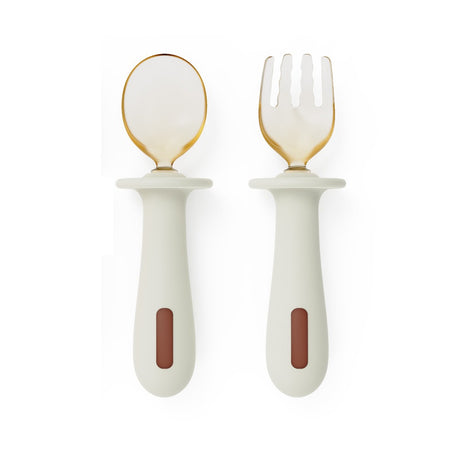 Adjustable color PPSU silicone fork and spoon set, children's stainless steel spoon and fork, baby training supplementary food tableware set of 2 pieces - V.I.P Digital Presence