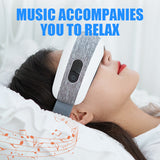 Masajeador de música con Bluetooth y carga, compresa caliente, masajeador de ojos eléctrico, antiarrugas, fatiga, tela transpirable, cuidado saludable