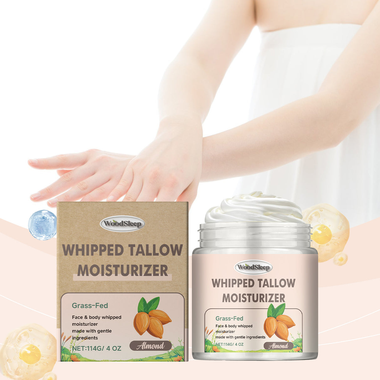 Almond Tallow Moisturizer Moisturizes Skin With A Refreshing Non-Sticky Skin Care Cream