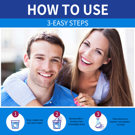 Denture Cleaning Tablet, White Denture Fresh Breath Oral Care Cleaning Tablet - V.I.P Digital Presence