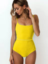 Ribbed Tie Waist One-Piece Swimsuit - V.I.P Digital Presence