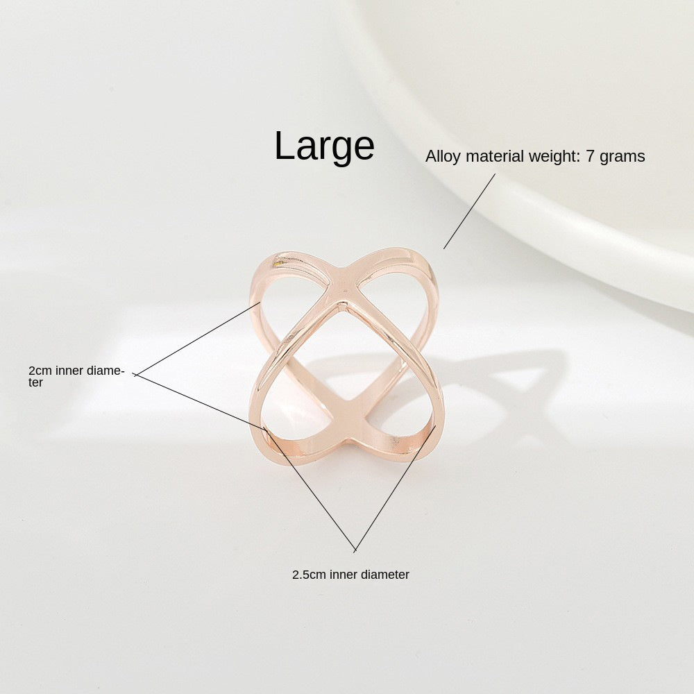 Creative Rice King Star Gold-Plated Scarf Buckle Multi-Purpose X Cross Hollow Smooth Surface Scarf Square Shawl Buckle - V.I.P Digital Presence