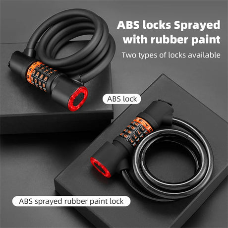 1.2M/1.8M Bike Lock Anti-theft 5 Digit Combination Password Security Lock With LED Light MTB Road Bike Steel Cable Bicycle Lock - V.I.P Digital Presence