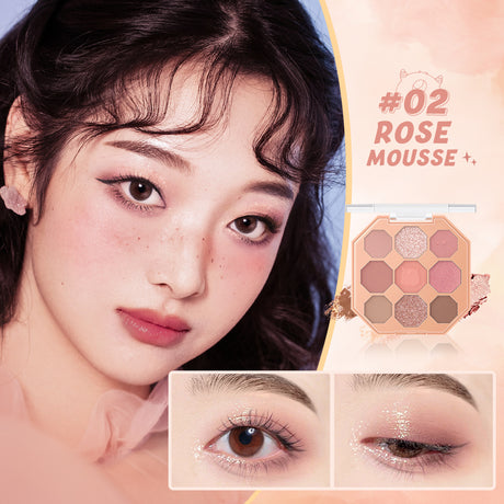 BANXEER Colored Star Shining Beast Nine Color Eye Shadow Disk Lasting Shining Clear Fine Non Flying Powder BM10 - V.I.P Digital Presence