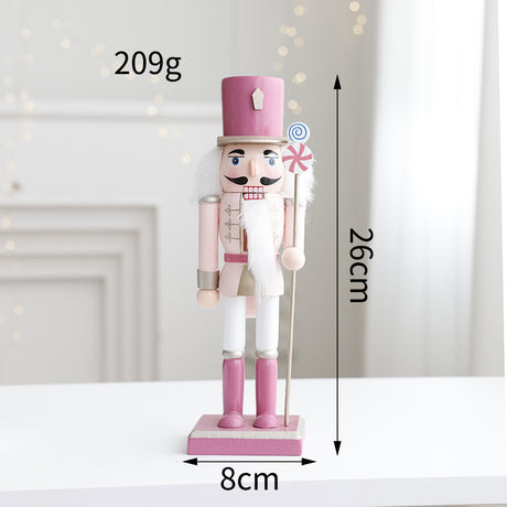 Walnut solid wood soldier puppet ornament Christmas decoration 26CM macaron color creative ornament - V.I.P Digital Presence
