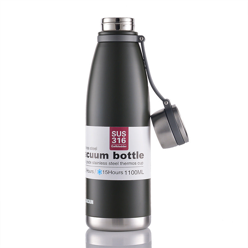 Taza de agua con aislamiento 316 de acero inoxidable para exteriores, portátil, para vehículo deportivo, taza de aislamiento de gran capacidad 
