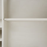 White Faux Rattan Barn Door Wine Cabinet with Wine Rack and Wine Glass Rack, Double Door Design with Removable Shelves - V.I.P Digital Presence