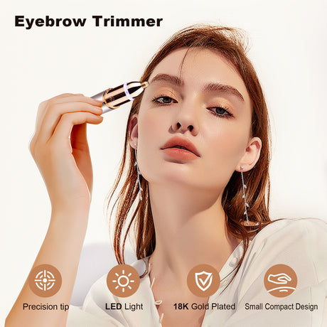 Rechargeable Eyebrow and Facial Hair Remover for Women 2 in 1 Razor with Built-in LED Light for Painless Hair Removal - V.I.P Digital Presence