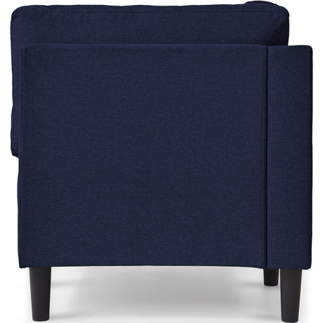 65" Mid-Century Modern Linen Fabric Corner Lounge Chair, Upholstered Indoor Chaise Lounge Solid Wood Sofa Bed for Bedroom - V.I.P Digital Presence