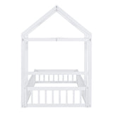 Wooden Twin Size Children's Bed with Detachable Headboard and Integrated Clothes Drying Rack, White - V.I.P Digital Presence