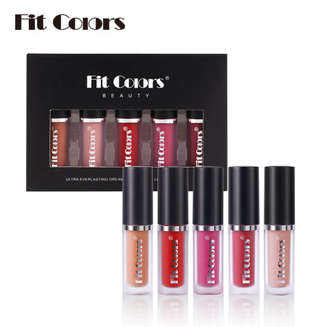 Fit Colors 5 Color Matte Non-Stick Cup Lip Gloss Set Matte Big Brand Color Variety Lipstick - V.I.P Digital Presence