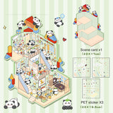 Pegatinas de paisaje, collage de escenas estereoscópicas 3D grandes, pegatinas de libro de contabilidad de escenas en miniatura, pegatinas DIY