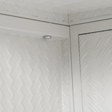 27.56"Glass Doors Modern Two-door Wall Cabinet with Featuring Three-tier Storage White