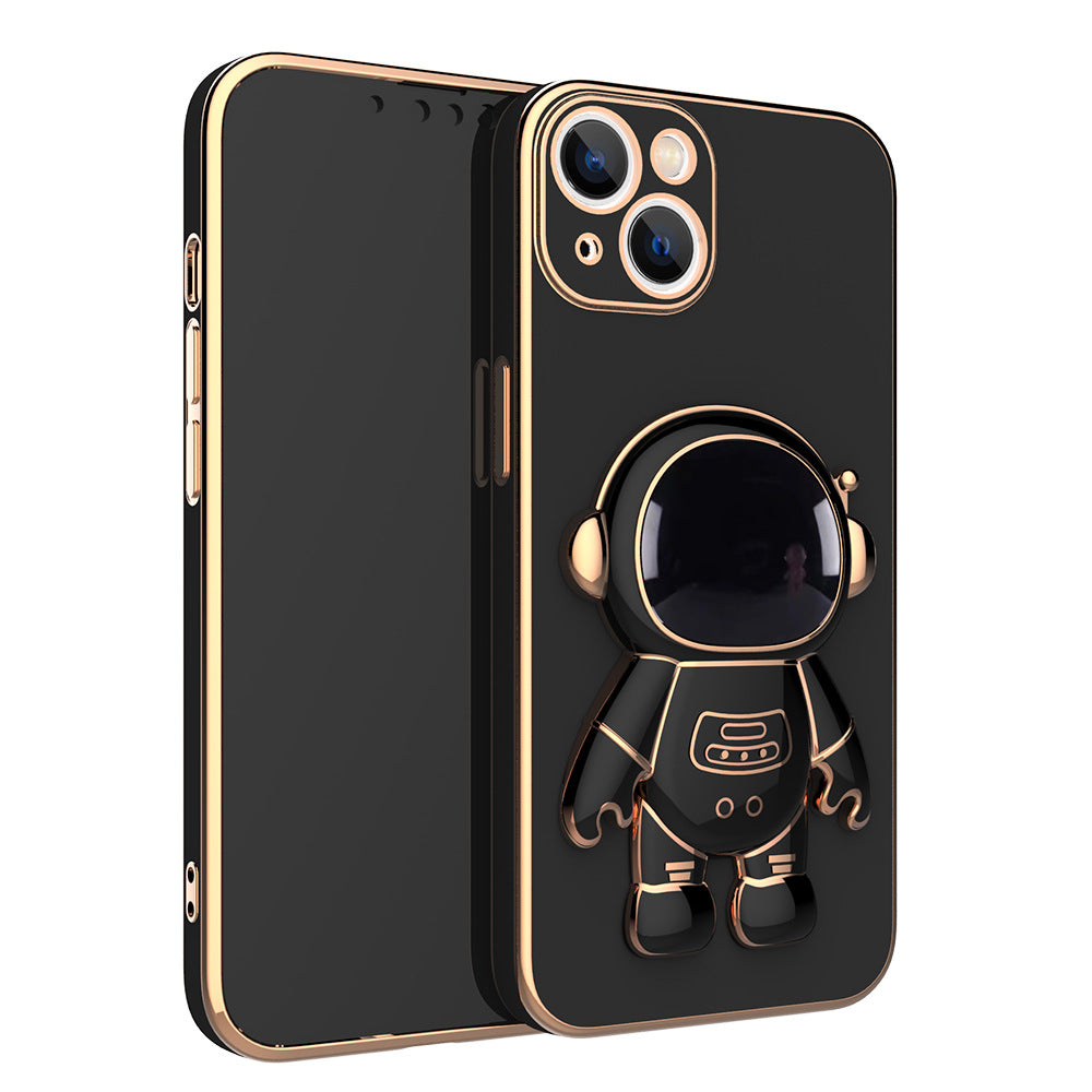 6D  Astronaut Bracket Apple 13ProMax Mobile Phone Case Comes With Lens Film Suitable For iPhone12 Protective Soft Case