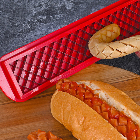 Cross - Groove Sausage & Hot Dog Slicer: Precision Mesh, Ideal Kitchen Accessory. - V.I.P Digital Presence