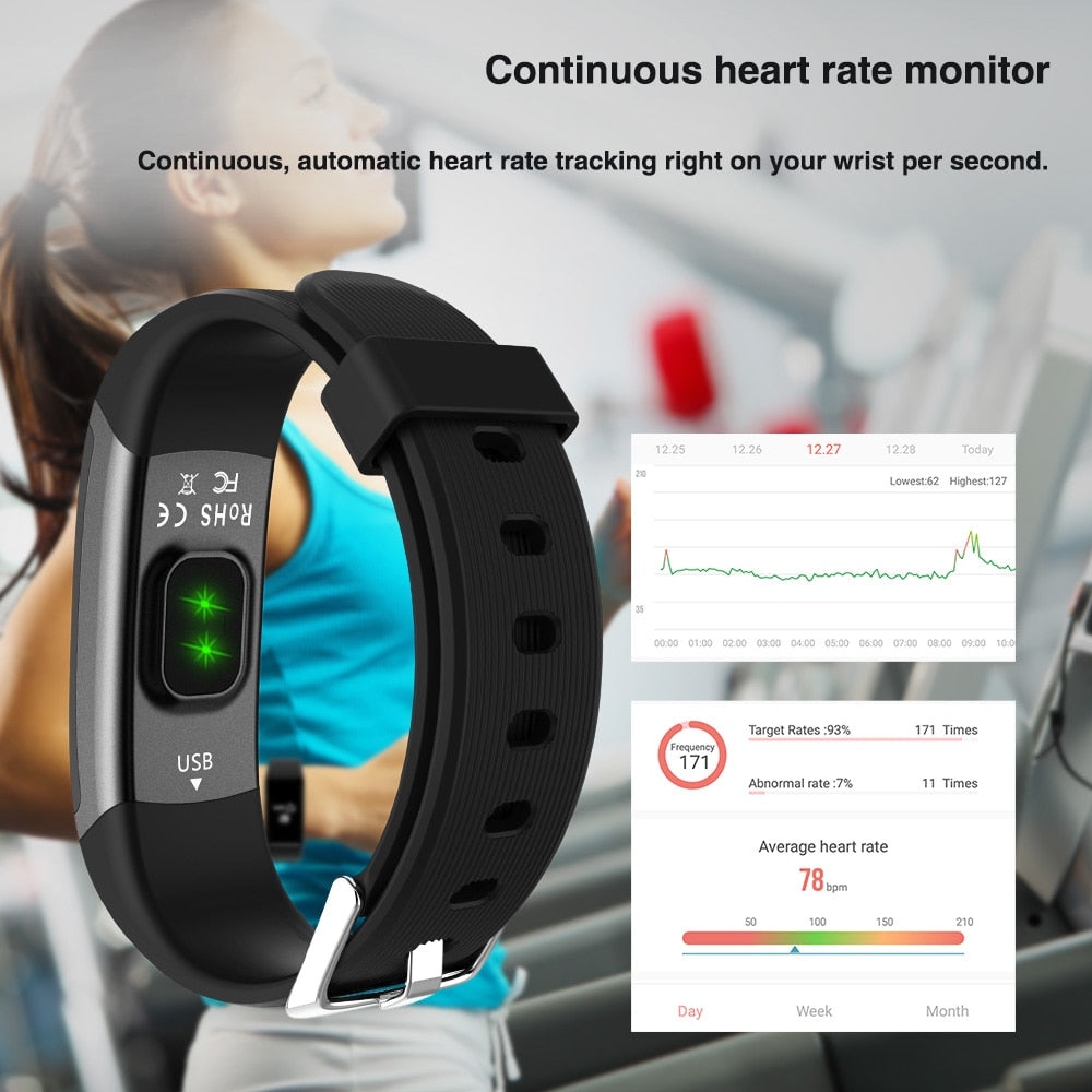 Reloj inteligente deportivo GT101, resistente al agua, con pantalla a color, monitor de actividad física, monitor de ritmo cardíaco, recordatorio de llamadas, para hombres y mujeres.