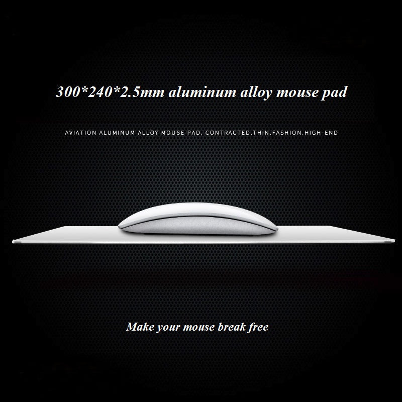 Aluminum Alloy Smooth Mouse Pad 240x180/300mm Hard Metal Slim Desk Mat Rubber Anti-slip Bottom Speed Control Mousepad For Gaming - V.I.P Digital Presence