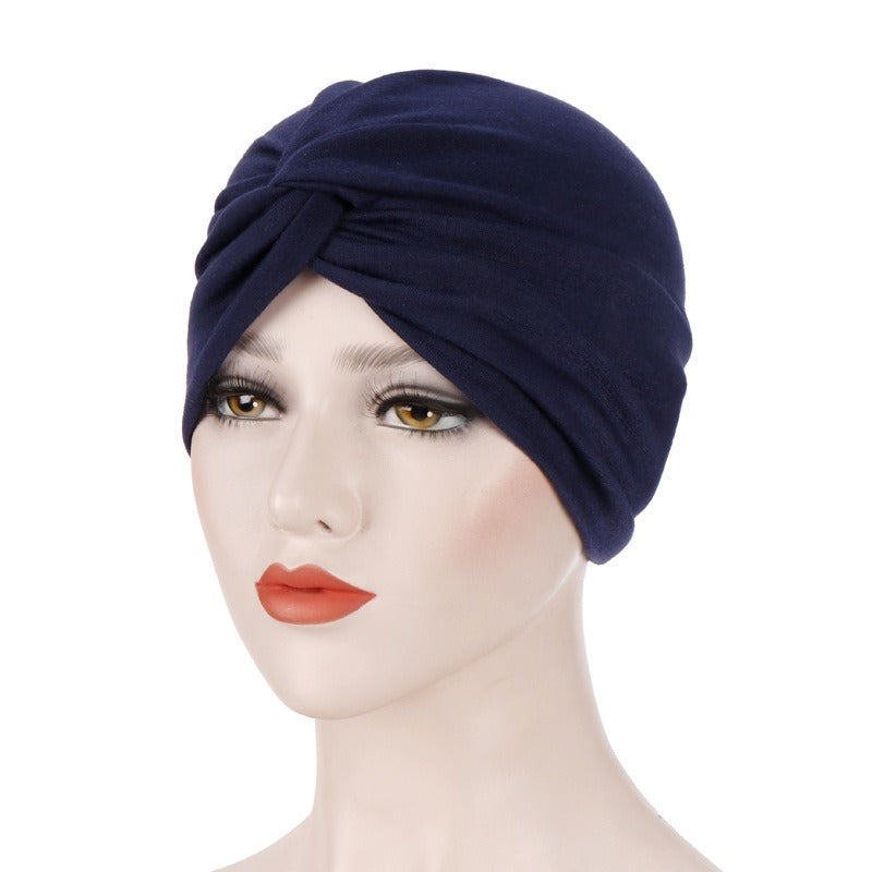 New elastic fabric with crossed candy colored twisted hat and candy colored base on the forehead - V.I.P Digital Presence