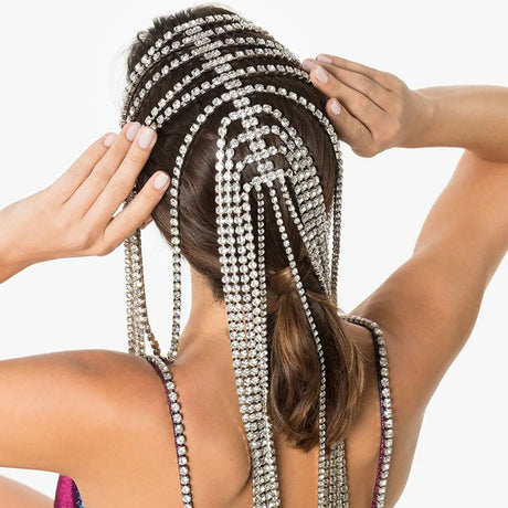 Accessories: rhinestone long tassel headpiece, exaggerated personality headband, Instagram style hair accessory, hair hook - V.I.P Digital Presence