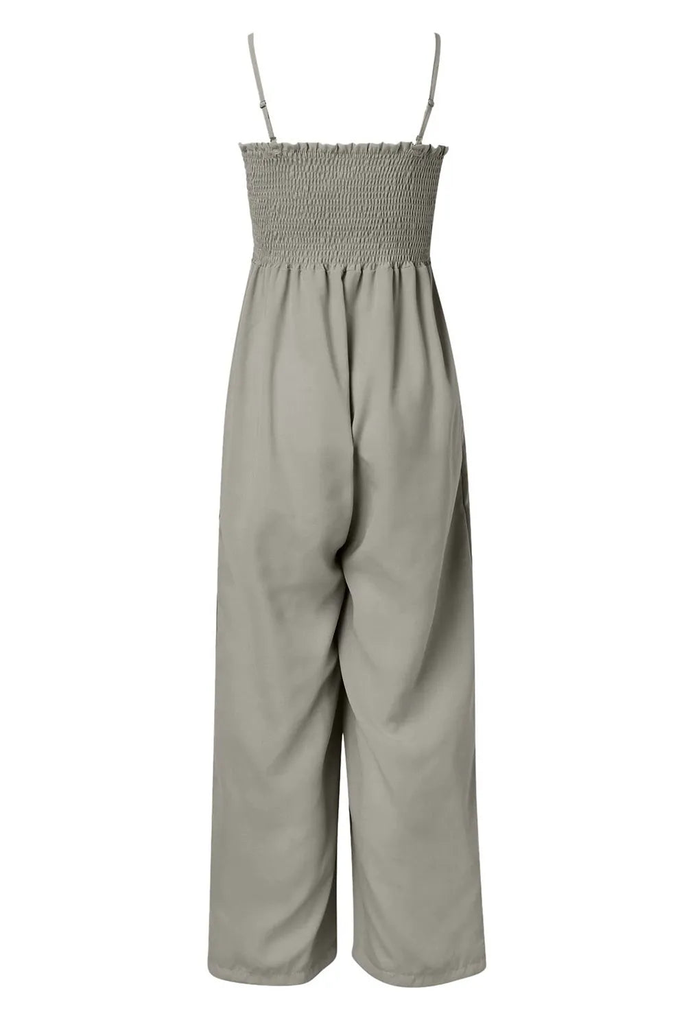 Smocked Spaghetti Strap Wide Leg Jumpsuit - V.I.P Digital Presence
