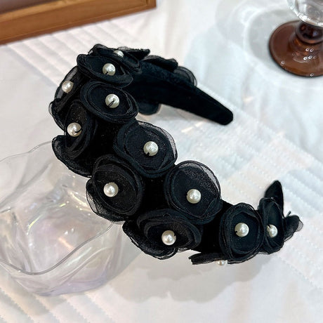 Fashionable fabric pearl flower headband - V.I.P Digital Presence