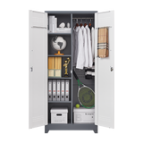 Metal storage cabinets, lockable cleaning tool cabinets, high broom tool organizers, and large storage cabinets in storage store - V.I.P Digital Presence