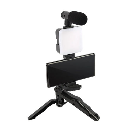 Vlogging kit for mobile phone tripod 36 led fill light and mini microphone for live stream, video TikTok YouTube - V.I.P Digital Presence