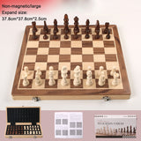 Ajedrez magnético plegable de madera maciza, juego de ajedrez de doble reina, juego de mesa para adultos, rompecabezas para niños, juguete