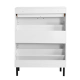 Independent shoe rack storage box with drawers and metal legs, modern shoe cabinet with 2 flippable drawers - V.I.P Digital Presence