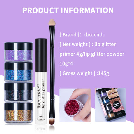 ibcccndc Glitter Lip Gloss Set Cool Color Lipstick Lip Gloss Powder Personality Lip Gloss - V.I.P Digital Presence