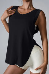 Slit Round Neck Active Tank - V.I.P Digital Presence