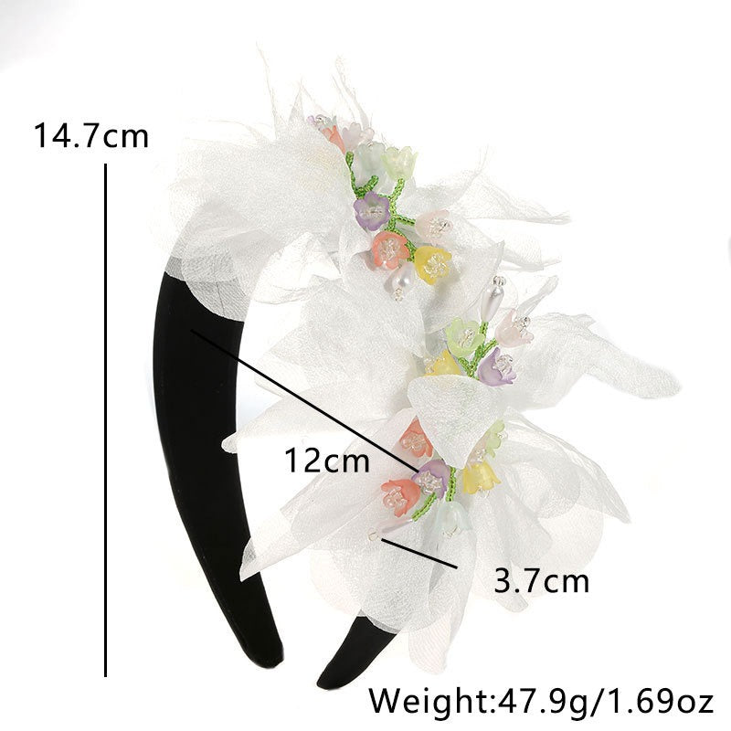 Fashionable handmade fabric crystal flower headband - V.I.P Digital Presence
