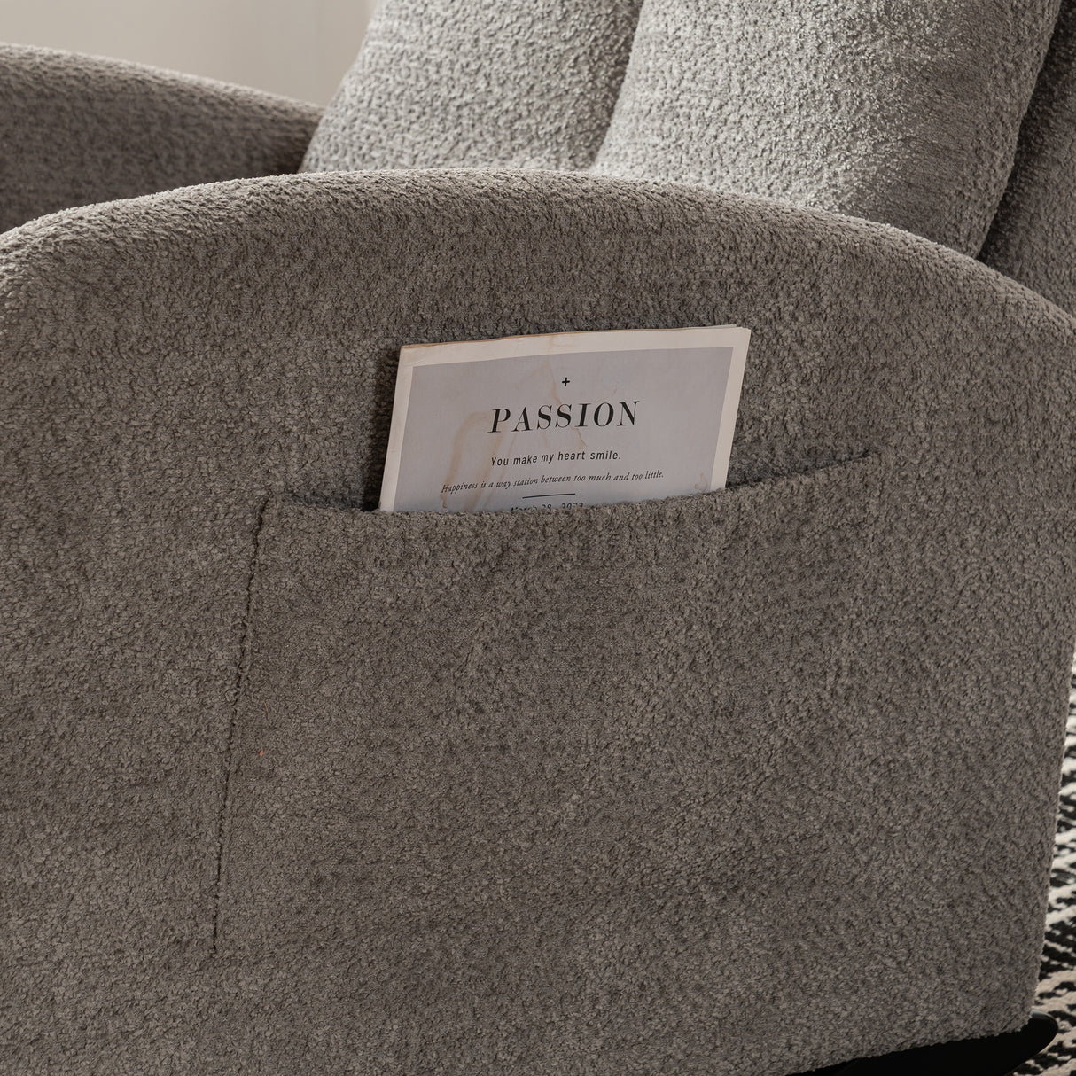 Accent Rocking Chair with Footrest High Back Rubber Wood Rocking Legs Bedroom Living Space - V.I.P Digital Presence