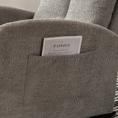 Accent Rocking Chair with Footrest High Back Rubber Wood Rocking Legs Bedroom Living Space - V.I.P Digital Presence