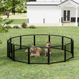 Outdoor 12 piece dog fence, 24 inch portable indoor game fence for small dog pets. Black, 22.2 inches wide x 23.6 inches high. - V.I.P Digital Presence