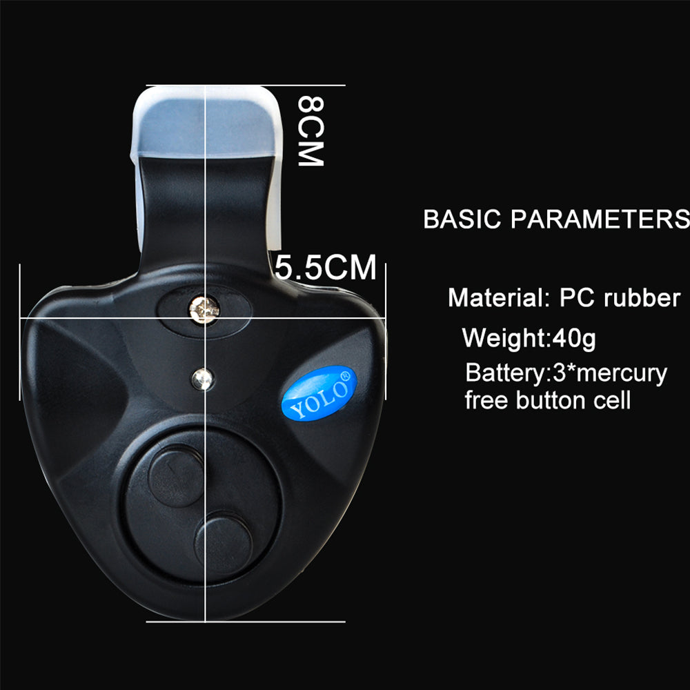 1pcs 40g Fishing Electronic LED Light Fish Bite Sound Alarm Bell Clip On Fishing Rod Black Tackle Fishing accessories - V.I.P Digital Presence