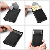 Business Men Credit Card Wallet Aluminum Cash ID Card Holder  Case Blocking Slim Metal Wallet Coin Purse Black - V.I.P Digital Presence