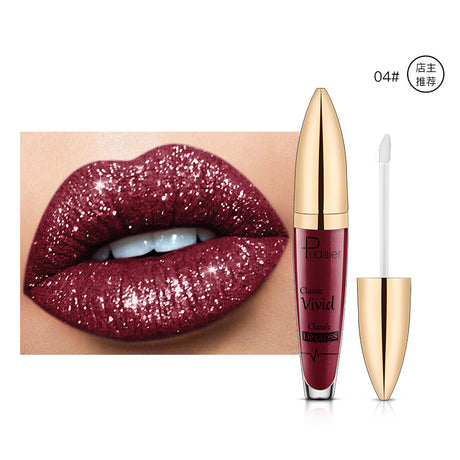 Pudaier Sip Glitter Flip Matte Pearl Lip Gloss Nonstick Diamond Lip Gloss - V.I.P Digital Presence