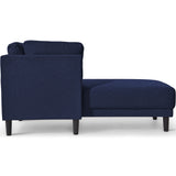 65" Mid-Century Modern Linen Fabric Corner Lounge Chair, Upholstered Indoor Chaise Lounge Solid Wood Sofa Bed for Bedroom - V.I.P Digital Presence