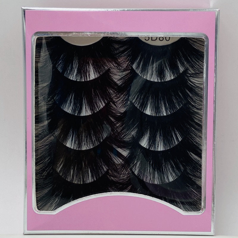 5D 25mm 5 Pairs Mink Eyelashes Multi-Layer Lengthening Thick Thickened False Eyelashes - V.I.P Digital Presence
